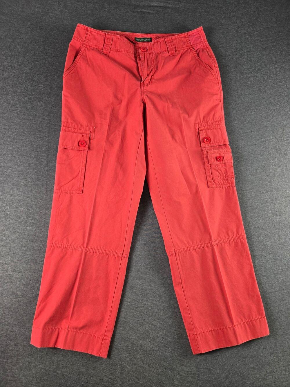 Lauren Jeans Company Ralph Lauren Pants Womens 4 Red Cargo Twill Capri Pockets